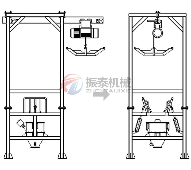 鋰電材料噸袋拆包機(jī)原理結(jié)構(gòu)圖